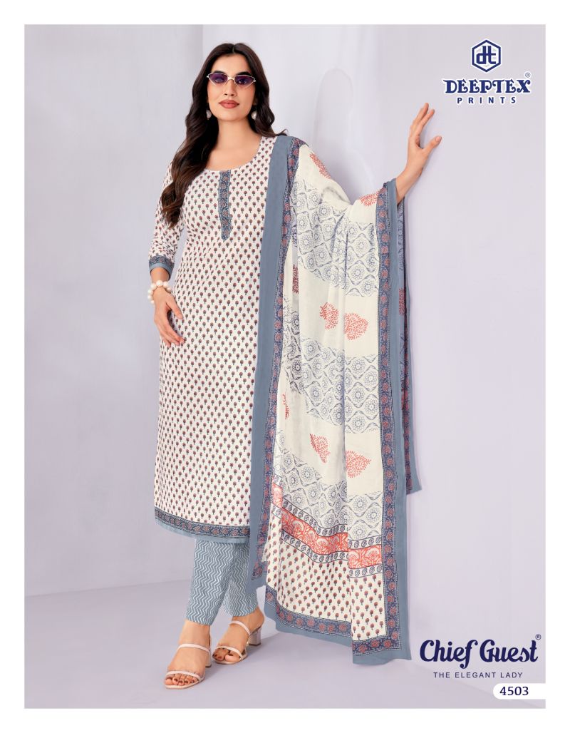 Deeptex Chief Guest Vol 45 Cotton Printed Dress Material — Wholesale Salwar Suits, Vardan Ethnic wholesale from Surat — view 9