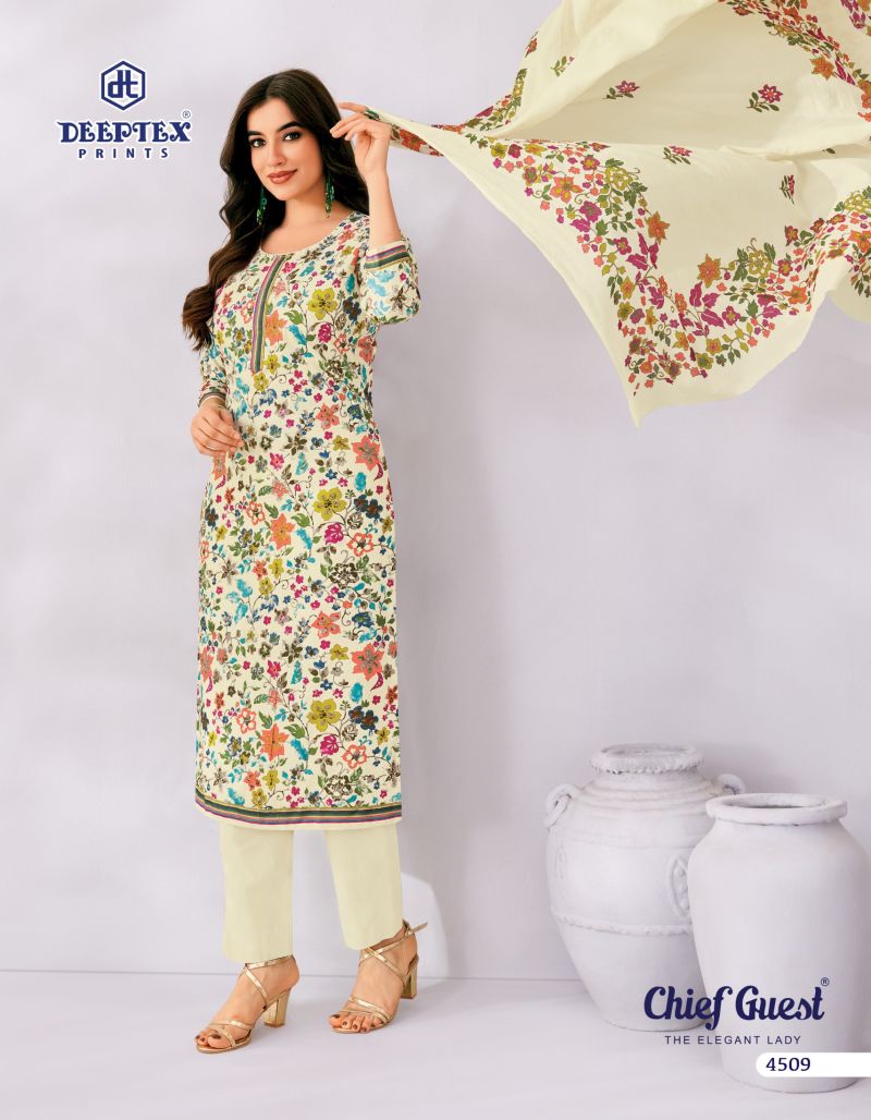 Deeptex Chief Guest Vol 45 Cotton Printed Dress Material — Wholesale Salwar Suits, Vardan Ethnic wholesale from Surat — view 14