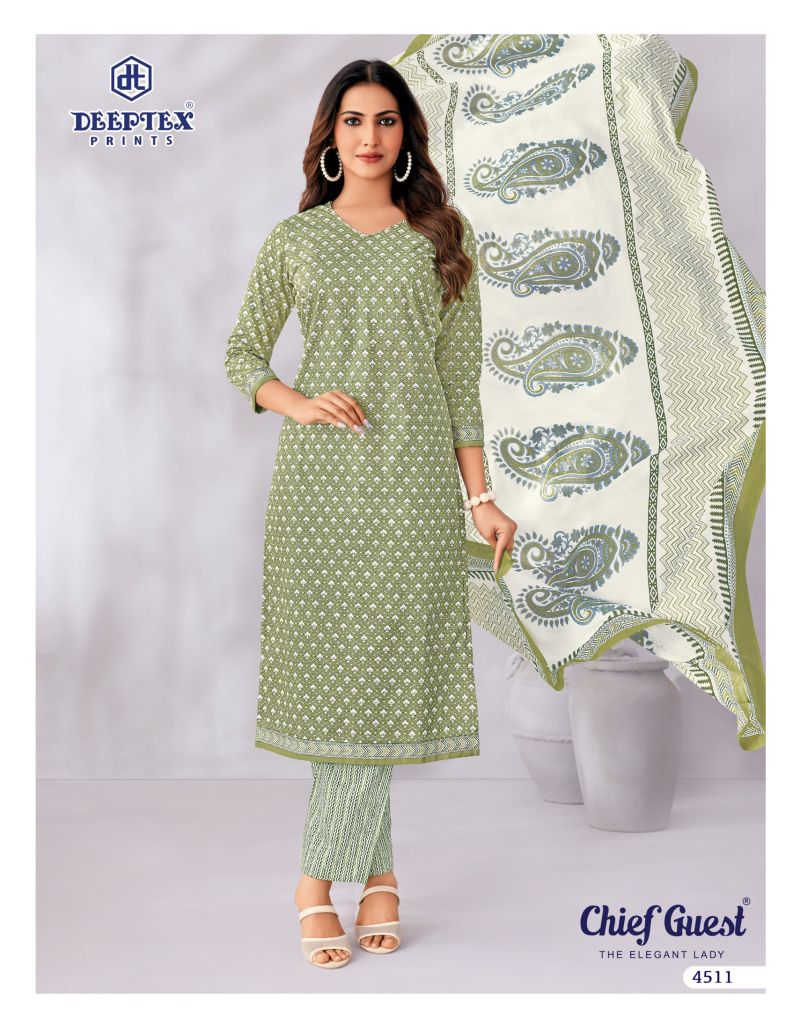 Deeptex Chief Guest Vol 45 Cotton Printed Dress Material — Wholesale Salwar Suits, Vardan Ethnic wholesale from Surat — view 16
