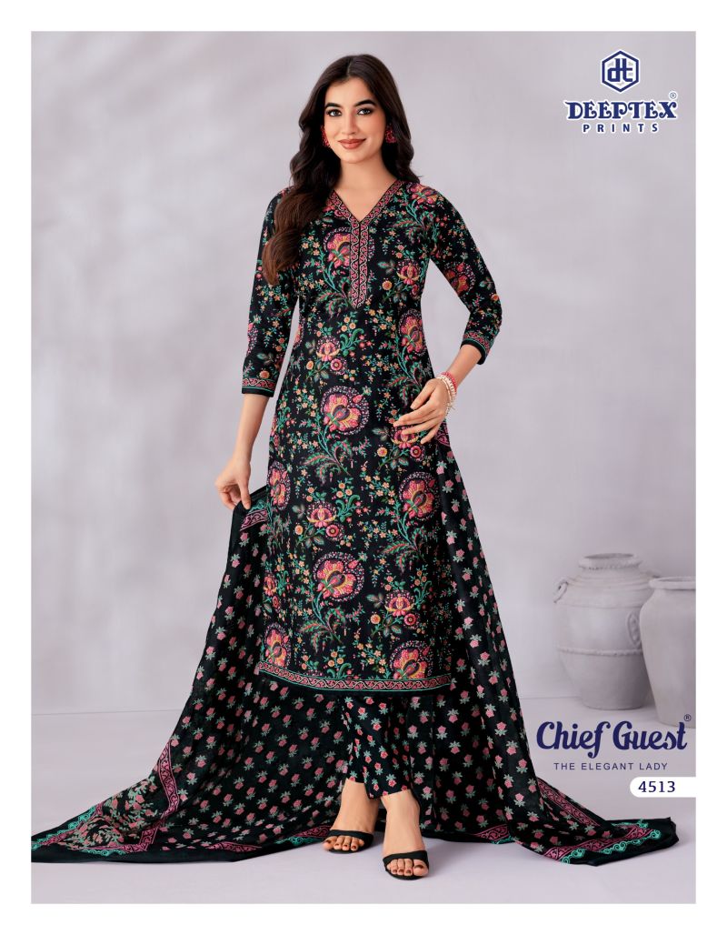 Deeptex Chief Guest Vol 45 Cotton Printed Dress Material — Wholesale Salwar Suits, Vardan Ethnic wholesale from Surat — view 2