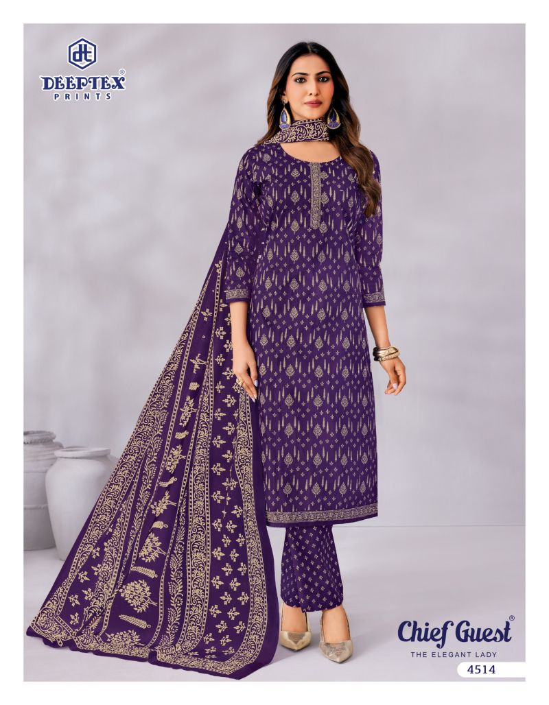 Deeptex Chief Guest Vol 45 Cotton Printed Dress Material — Wholesale Salwar Suits, Vardan Ethnic wholesale from Surat — view 3