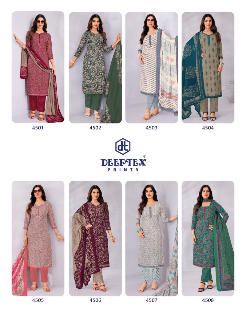 Deeptex Chief Guest Vol 45 Cotton Printed Dress Material — Wholesale Salwar Suits, Vardan Ethnic wholesale from Surat — view 5