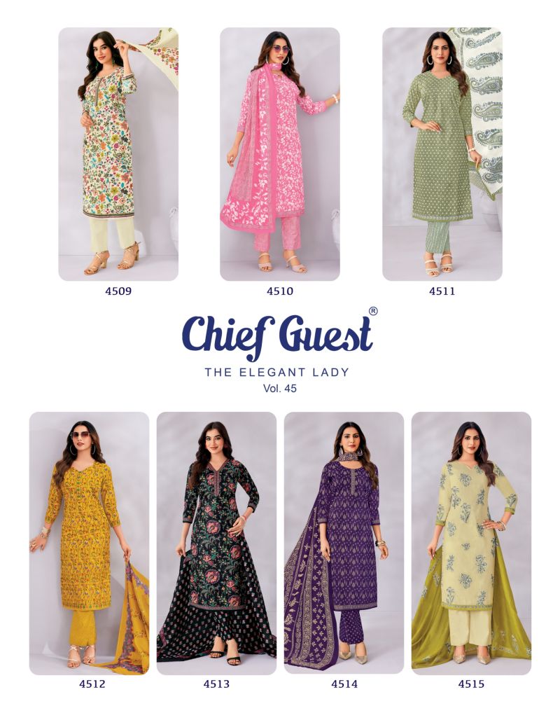 Deeptex Chief Guest Vol 45 Cotton Printed Dress Material — Wholesale Salwar Suits, Vardan Ethnic wholesale from Surat — view 6