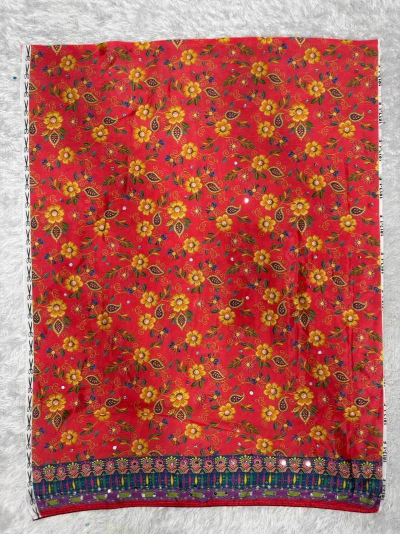 St D No 167 Soft Chinon Silk Peacock Digital Printed Saree — Organza Saree, Vardan Ethnic wholesale from Surat — view 5