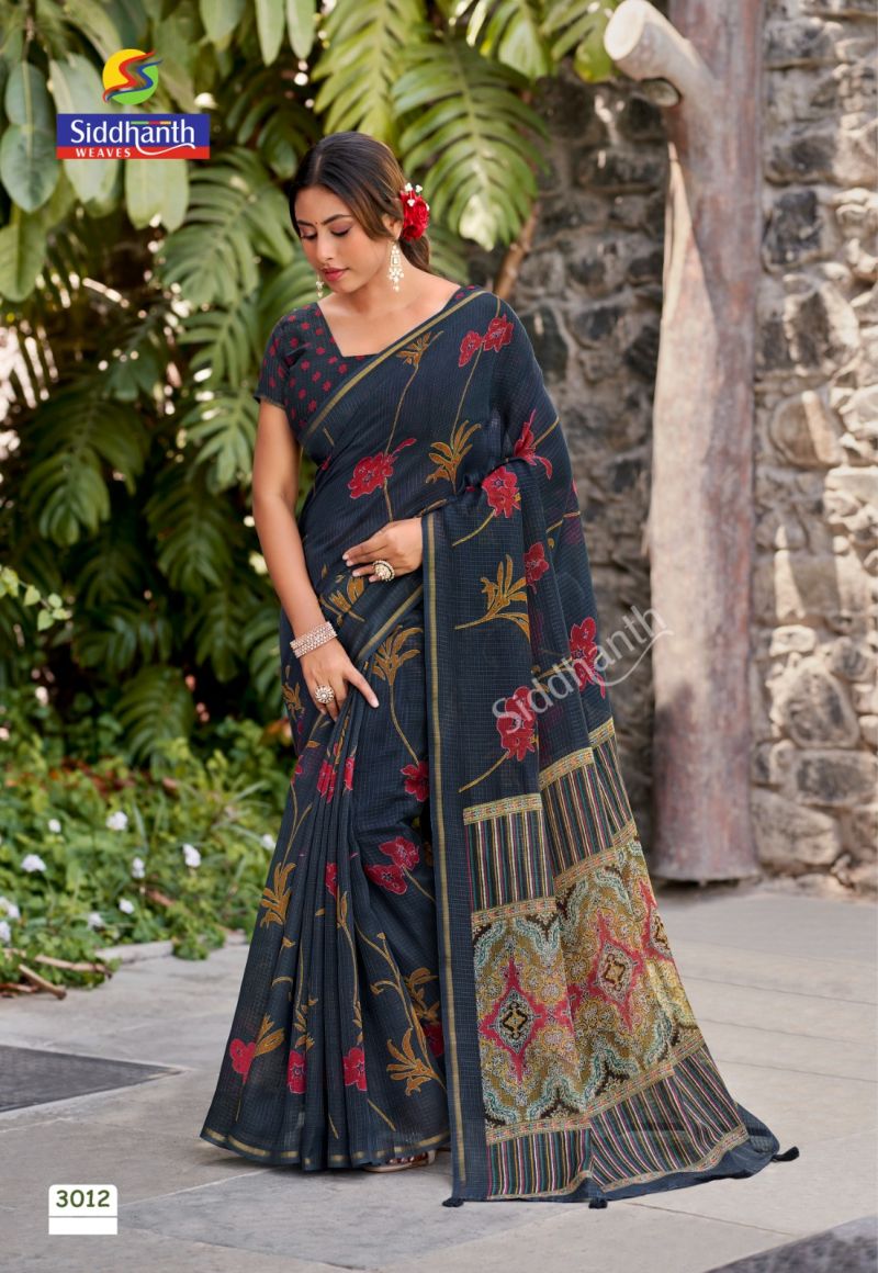 Siddhanth Varanasi Cotton Soft Cotton Silk Printed Saree Catalog