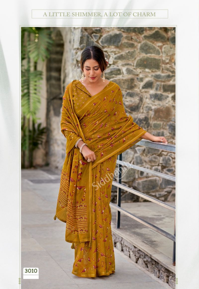 Siddhanth Varanasi Cotton Soft Cotton Silk Printed Saree Catalog — Organza Saree, Vardan Ethnic wholesale from Surat — view 6