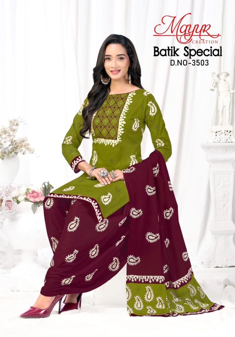 Mayur Batik Vol 35 Pure Cotton Printed Fancy Dress Material — Wholesale Salwar Suits, Vardan Ethnic wholesale from Surat — view 4