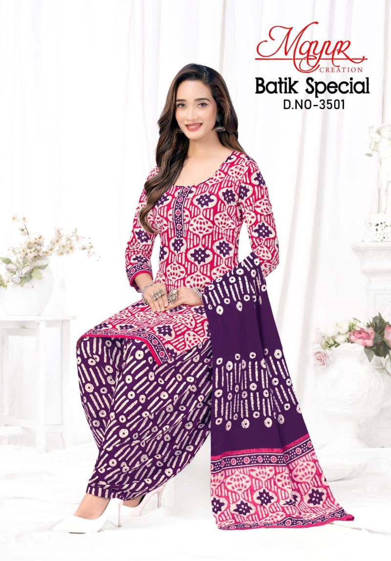 Mayur Batik Vol 35 Pure Cotton Printed Fancy Dress Material — Wholesale Salwar Suits, Vardan Ethnic wholesale from Surat — view 5