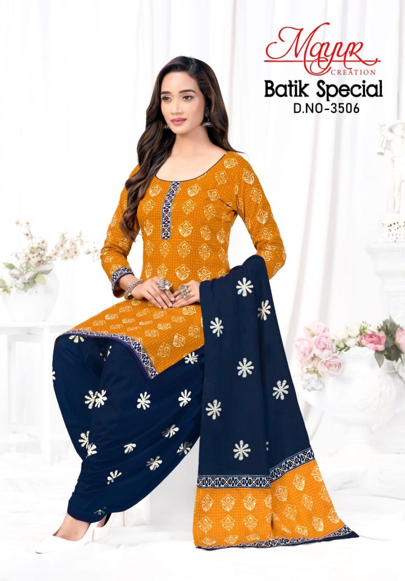 Mayur Batik Vol 35 Pure Cotton Printed Fancy Dress Material — Wholesale Salwar Suits, Vardan Ethnic wholesale from Surat — view 9