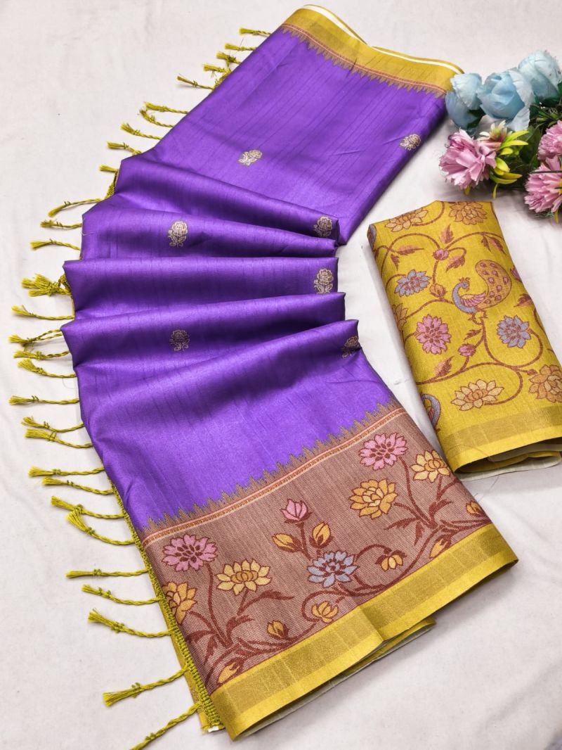 Churnika Print 1 Tusser Silk Festival Saree Catalog — Organza Saree, Vardan Ethnic wholesale from Surat — view 2