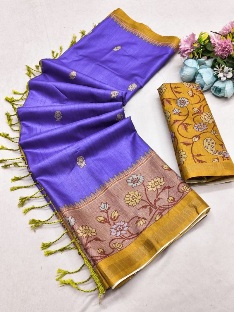 Churnika Print 1 Tusser Silk Festival Saree Catalog — Organza Saree, Vardan Ethnic wholesale from Surat — view 9