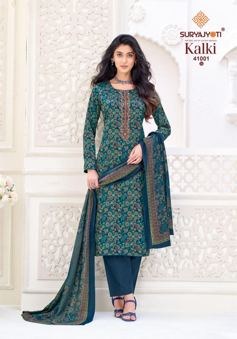 Suryajyoti Kalki Vol 41 Jam Satin Printed Dress Material Catalog — Wholesale Dress Material wholesale from Surat — view 4