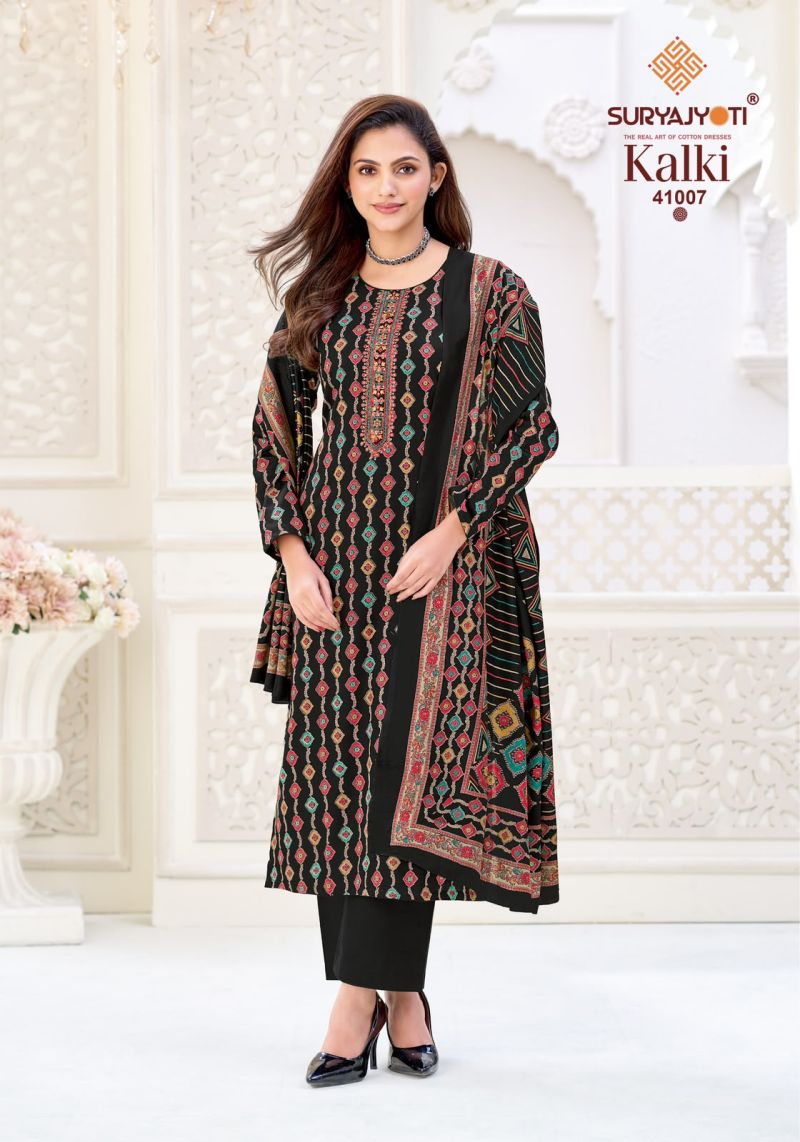 Suryajyoti Kalki Vol 41 Jam Satin Printed Dress Material Catalog — Wholesale Dress Material wholesale from Surat — view 6
