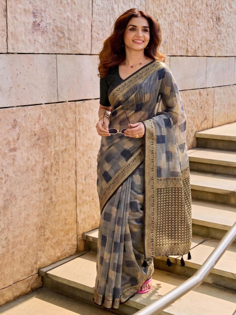 Ast Asopalav Soft Linen Cotton Zari Weaving Saree Catalog