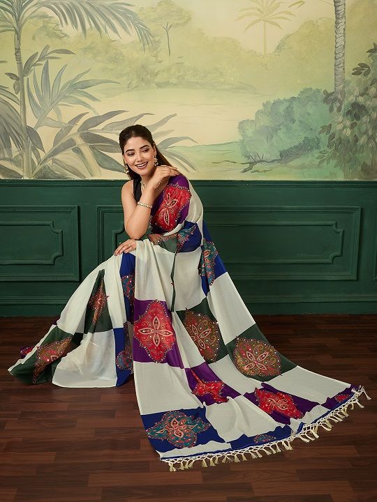 Maahi 232 Georgette Silk Digital Printed Party Wear Saree — Organza Saree wholesale from Surat — view 3