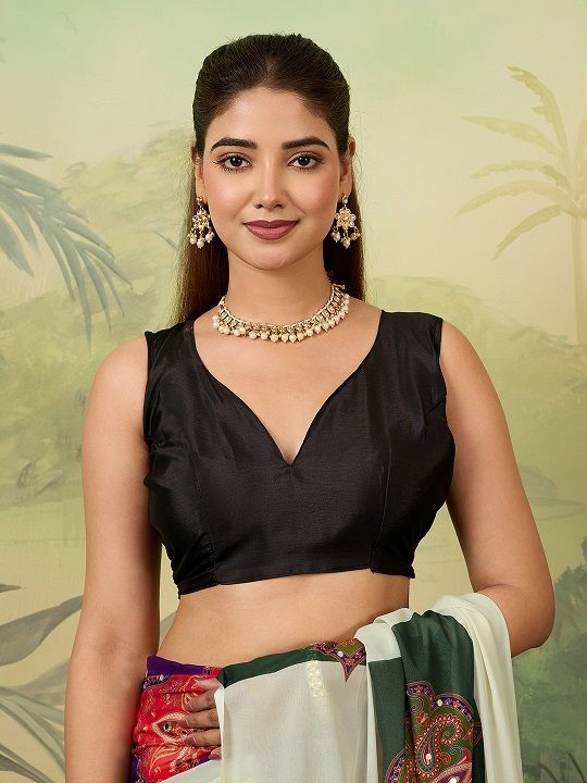Maahi 232 Georgette Silk Digital Printed Party Wear Saree — Organza Saree wholesale from Surat — view 4