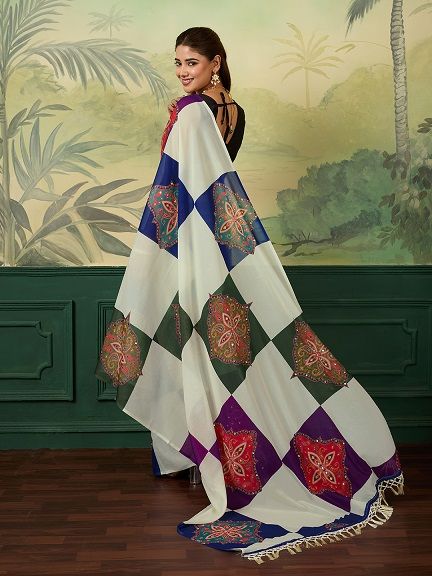 Maahi 232 Georgette Silk Digital Printed Party Wear Saree — Organza Saree wholesale from Surat — view 5