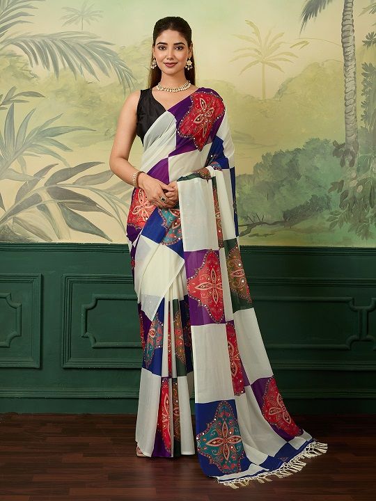 Maahi 232 Georgette Silk Digital Printed Party Wear Saree