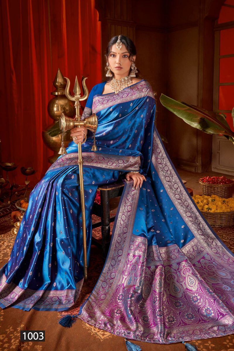 Saroj Princess Satin Vol 1 Satin Silk Saree — Organza Saree wholesale from Surat — view 4