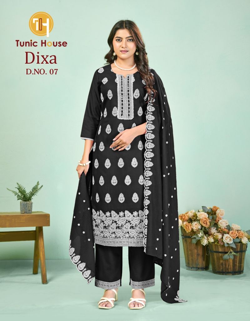 Tunic House Dixa Cotton Shiffly Worked Kurti Set