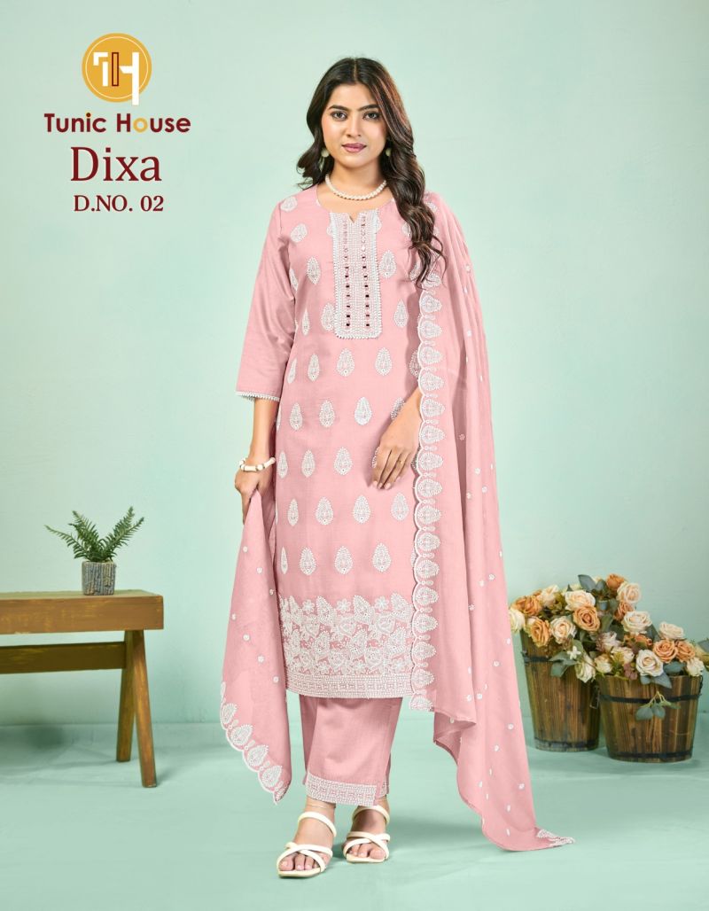 Tunic House Dixa Cotton Shiffly Worked Kurti Set — Wholesale Kurtis wholesale from Surat — view 4