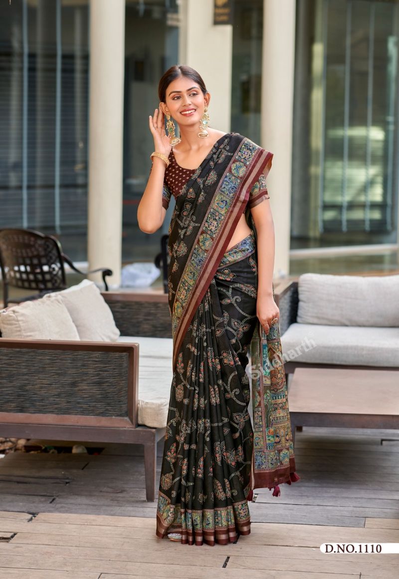 Siddharth Utsav Prints Cotton Printed Saree Catalog — Organza Saree wholesale from Surat — view 3