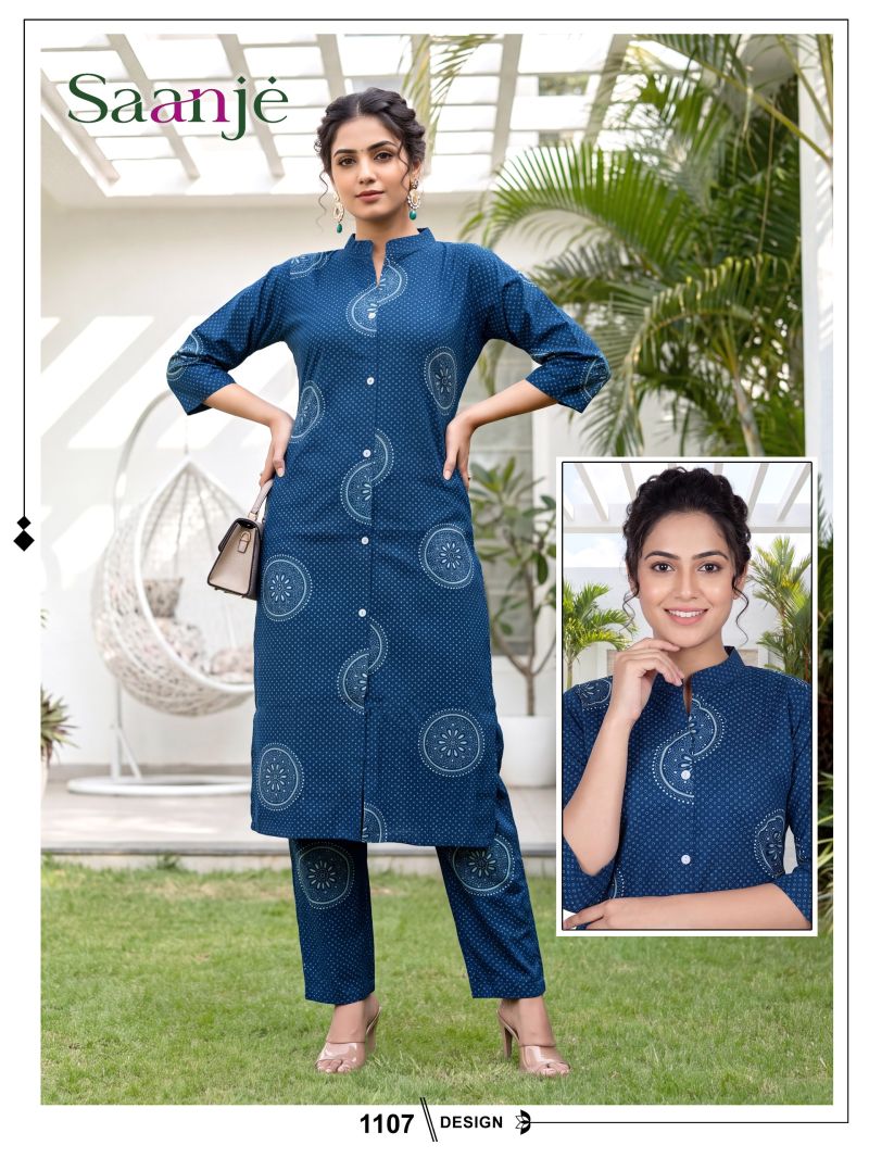 Saanje Vol 10 Dhabu Cotton Printed Kurti With Bottom Catalog — Wholesale Readymade Suit wholesale from Surat — view 6