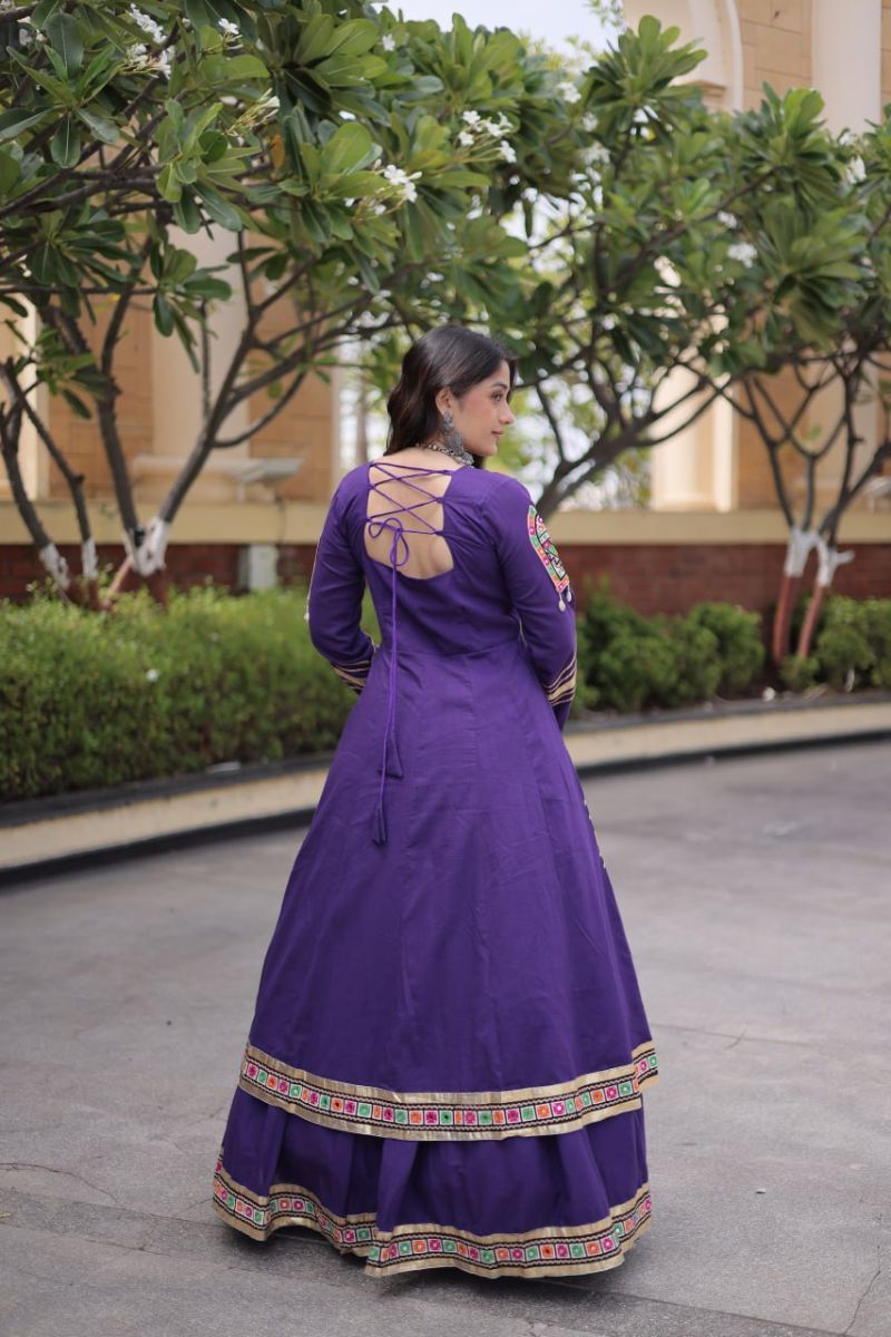 Lw 7178 Kora Cotton Real Mirror Work Navratri Lehenga Choli Collection — Lehenga wholesale from Surat - Gallery Image 9
