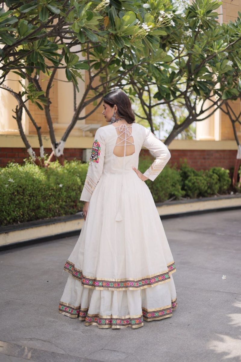 Lw 7178 Kora Cotton Real Mirror Work Navratri Lehenga Choli Collection — Lehenga wholesale from Surat - Gallery Image 15