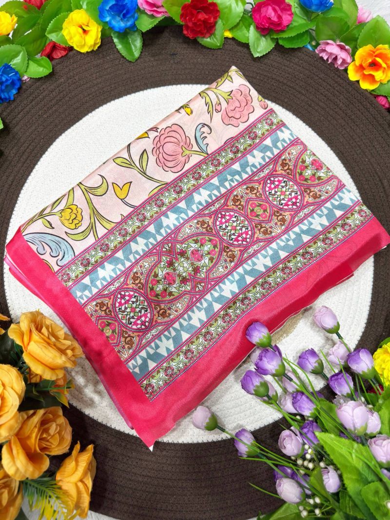 St D No 175 Soft Chinon Silk Digital Printed Saree Catalog — Organza Saree wholesale from Surat - Gallery Image 3
