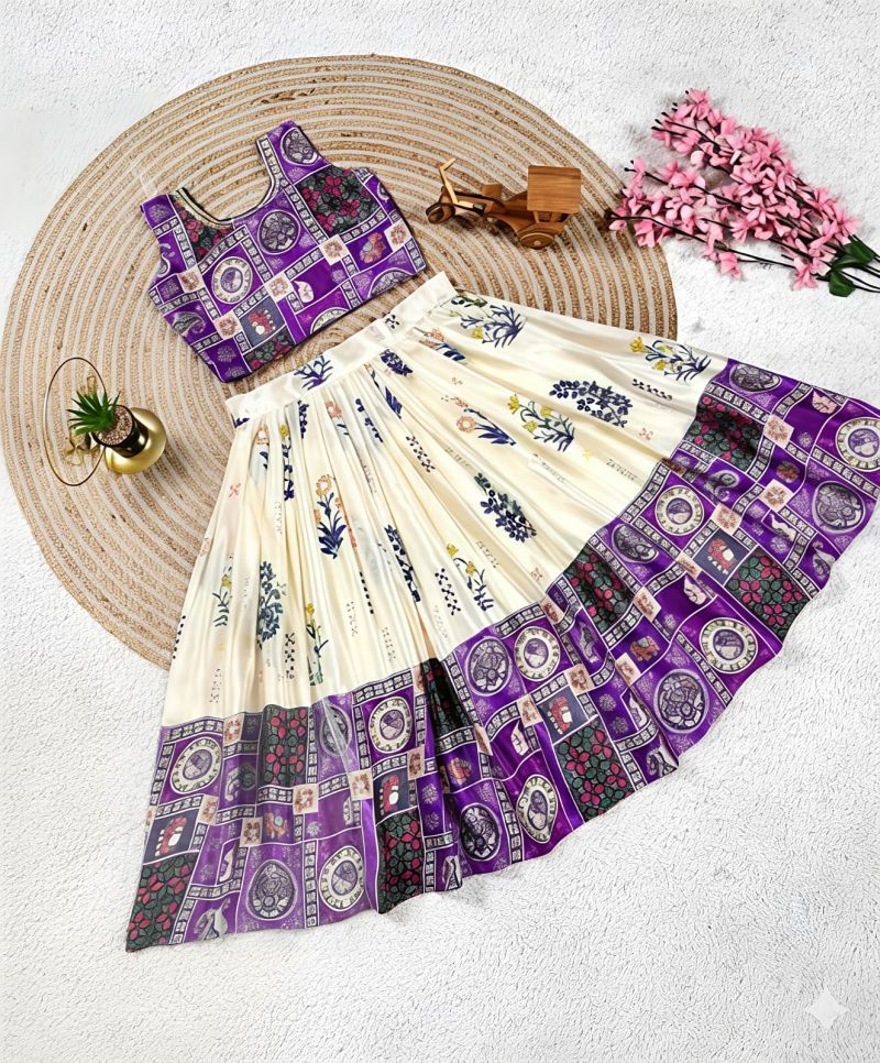 St D No 168 Twill With Digital Printed Kids Lehenga Choli — Kid's Wear wholesale from Surat - Gallery Image 2