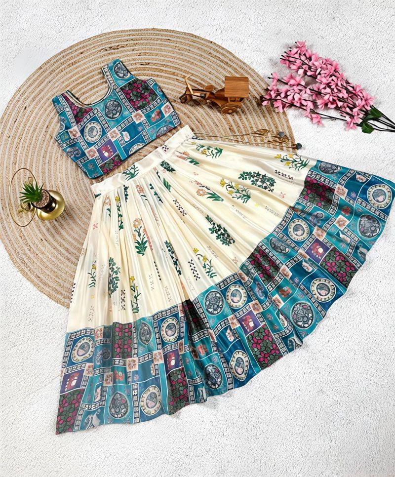 St D No 168 Twill With Digital Printed Kids Lehenga Choli — Kid's Wear wholesale from Surat - Gallery Image 4