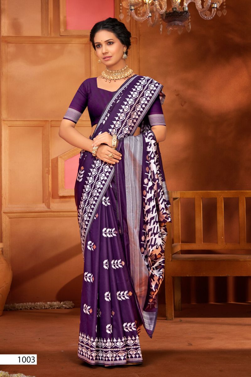 Saroj Bangla Silk Vol 3 Silk Meena Worked Saree Catalog — Organza Saree wholesale from Surat - Gallery Image 3