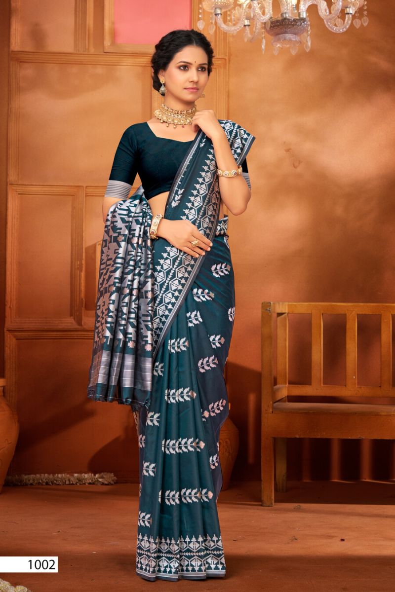 Saroj Bangla Silk Vol 3 Silk Meena Worked Saree Catalog — Organza Saree wholesale from Surat - Gallery Image 5