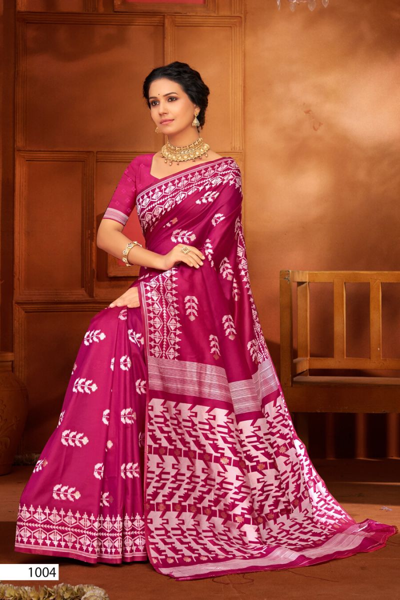 Saroj Bangla Silk Vol 3 Silk Meena Worked Saree Catalog — Organza Saree wholesale from Surat - Gallery Image 6
