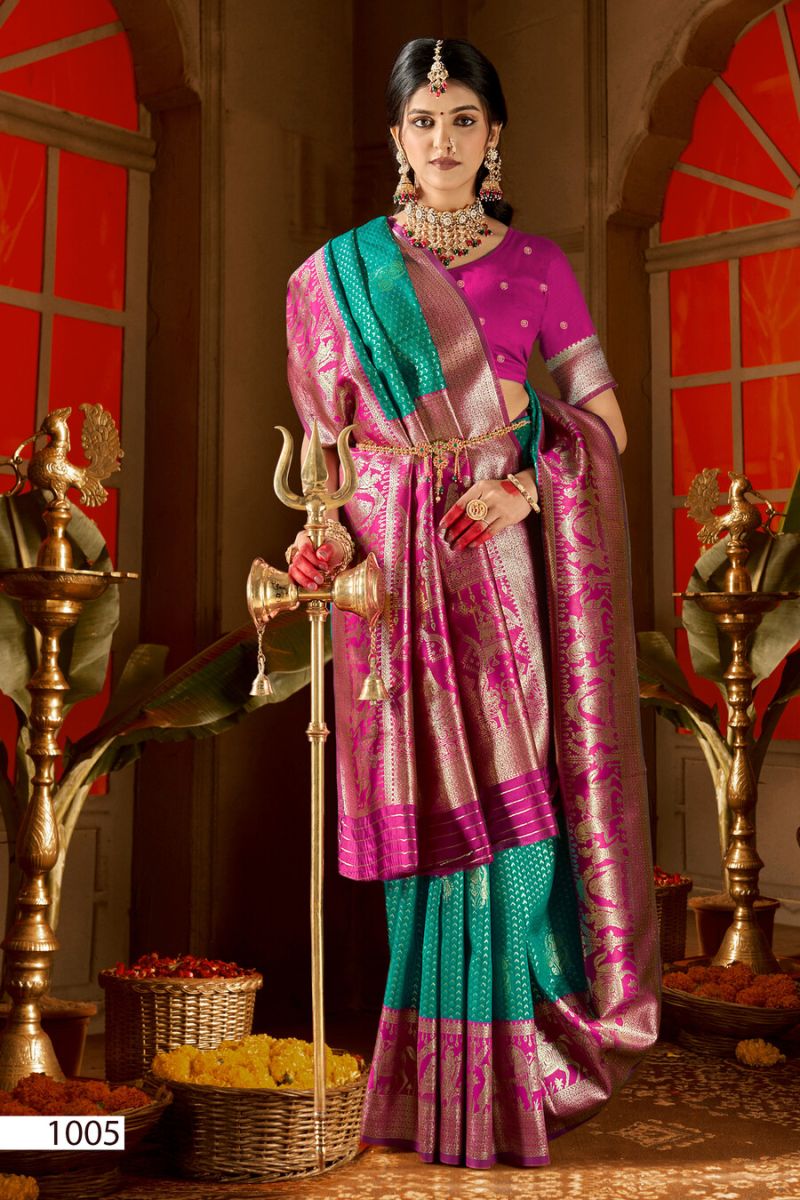 Saroj Rangvastra Silk Vol 3 Lichi Silk Saree Collection — Organza Saree wholesale from Surat - Gallery Image 2