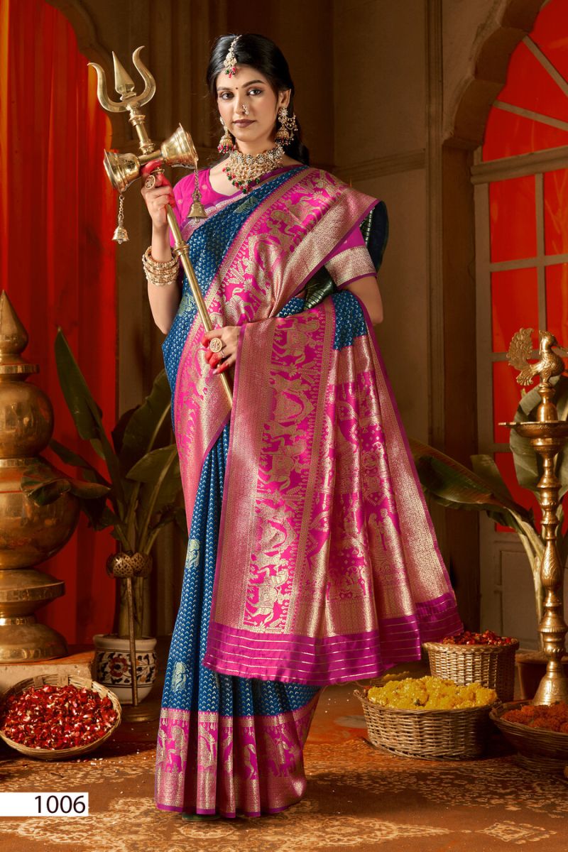 Saroj Rangvastra Silk Vol 3 Lichi Silk Saree Collection — Organza Saree wholesale from Surat - Gallery Image 3