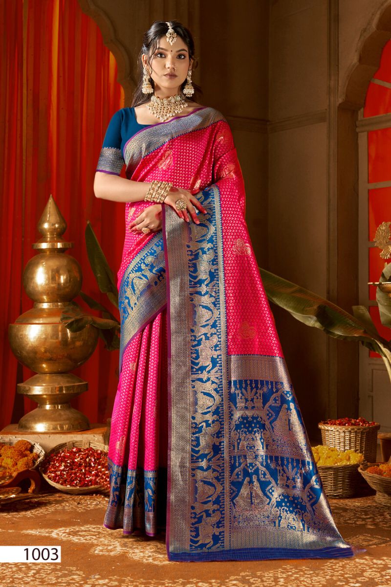 Saroj Rangvastra Silk Vol 3 Lichi Silk Saree Collection — Organza Saree wholesale from Surat - Gallery Image 6