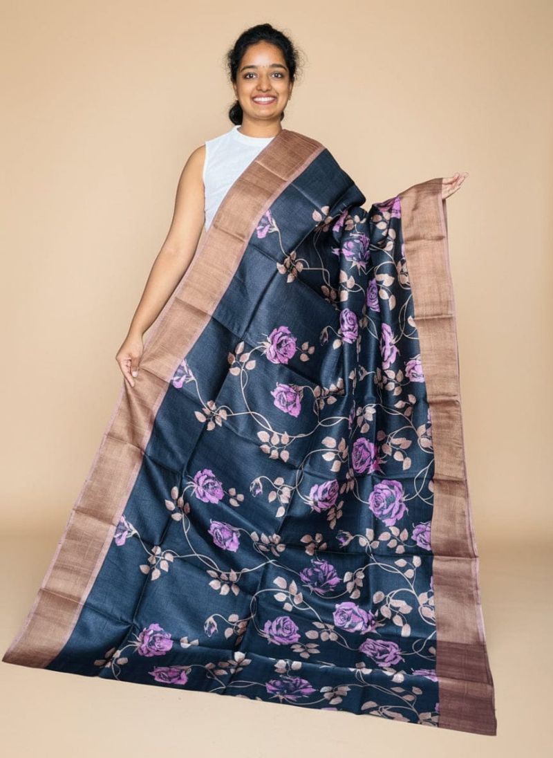 Meraki Vol 6 Soft Tusser Silk Kalamkari Printed Saree Catalog