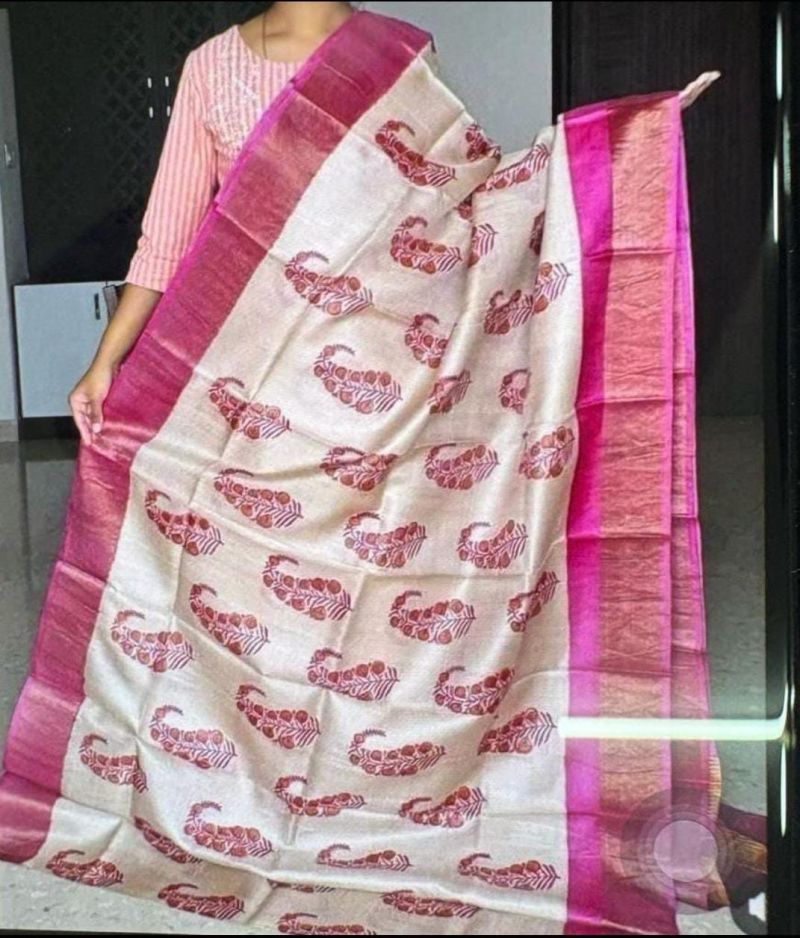 Meraki Vol 6 Soft Tusser Silk Kalamkari Printed Saree Catalog — Organza Saree wholesale from Surat - Gallery Image 6