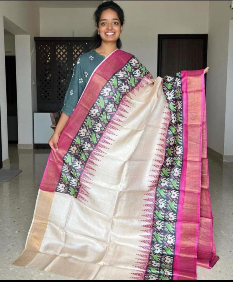 Meraki Vol 6 Soft Tusser Silk Kalamkari Printed Saree Catalog — Organza Saree wholesale from Surat - Gallery Image 7
