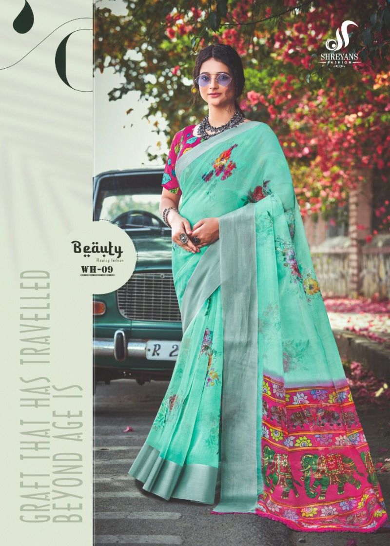 White Lion Organza Digital Printed Saree Catalog — Organza Saree wholesale from Surat — view 12