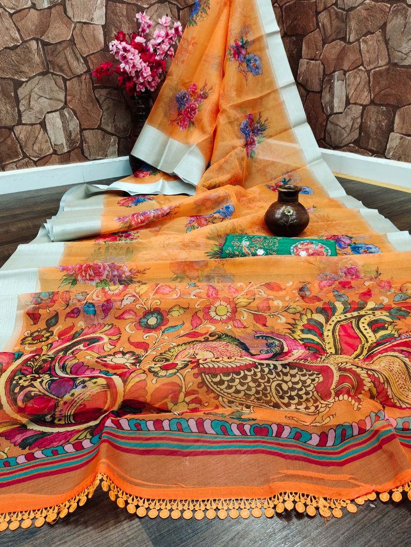 White Lion Organza Digital Printed Saree Catalog — Organza Saree wholesale from Surat — view 14