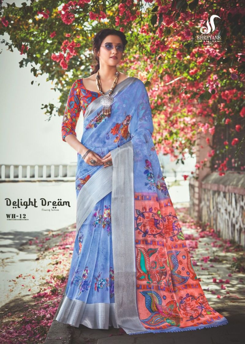 White Lion Organza Digital Printed Saree Catalog — Organza Saree wholesale from Surat — view 4