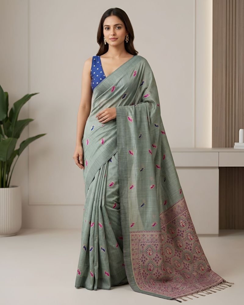Mv Vis 17 Cotton Silk Digital Printed Saree Catalog — Organza Saree wholesale from Surat - Gallery Image 5