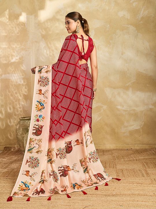 Maahi 236 Chinnon Silk Digital Printed Fancy Saree Catalog — Organza Saree, Vardan Ethnic wholesale from Surat — view 2