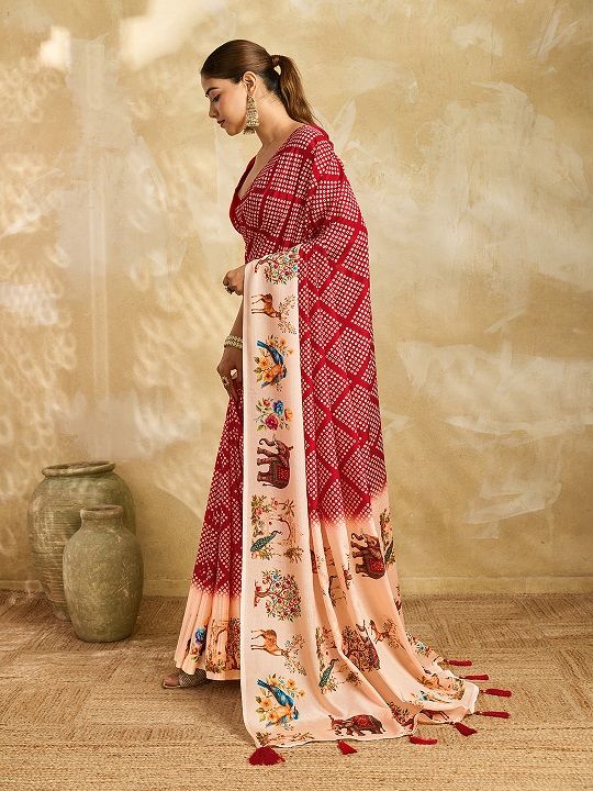 Maahi 236 Chinnon Silk Digital Printed Fancy Saree Catalog — Organza Saree, Vardan Ethnic wholesale from Surat — view 4