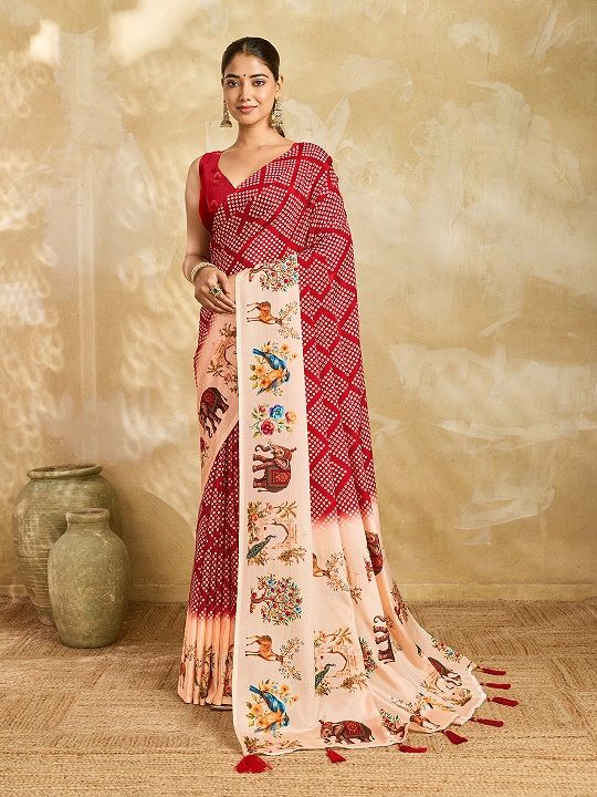 Maahi 236 Chinnon Silk Digital Printed Fancy Saree Catalog