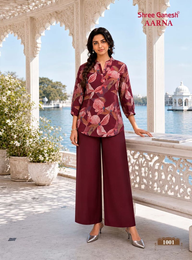 Shree Ganesh Aarna Vol 1 Vertican Discharge Printed Co Ord Set