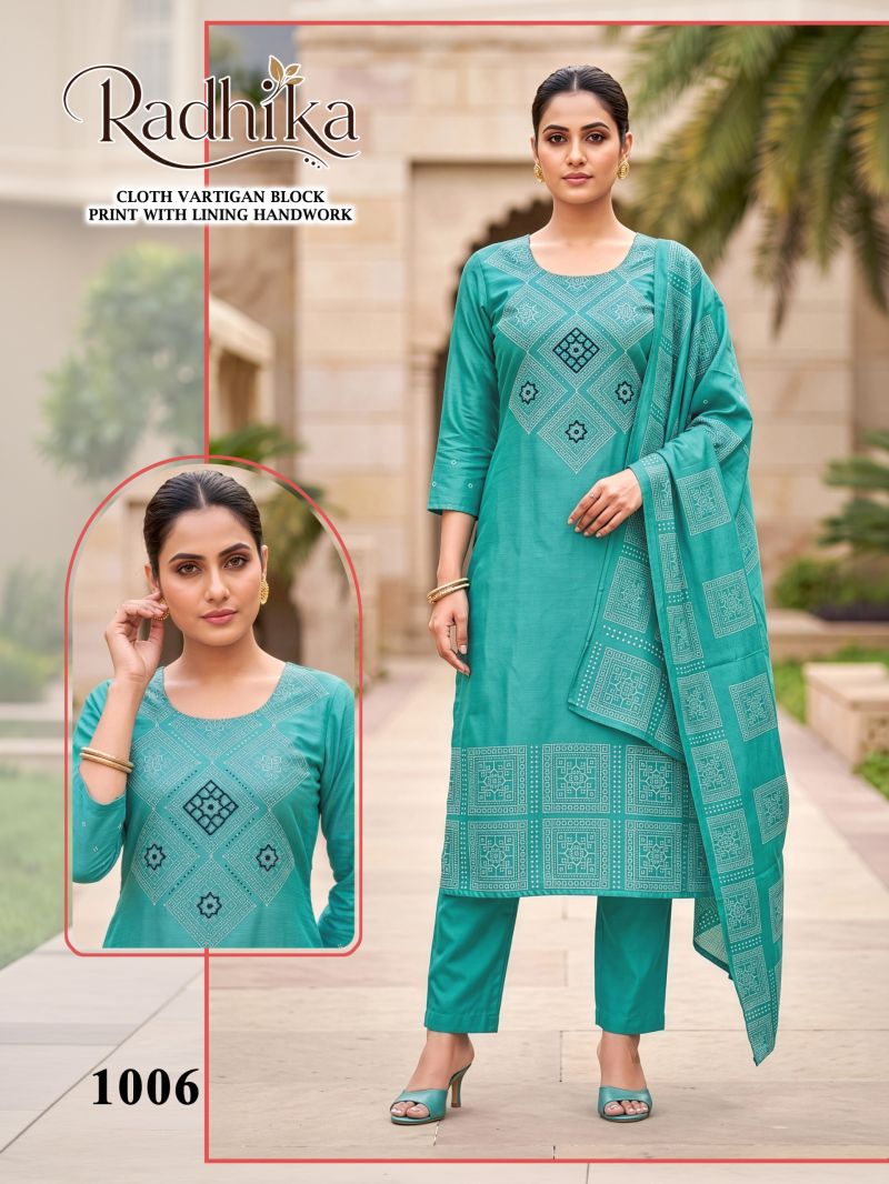Radhika Vol 1 Vartican Silk Handworked Kurti Set Catalog — Wholesale Kurtis, Radhika wholesale from Surat — Photo 3